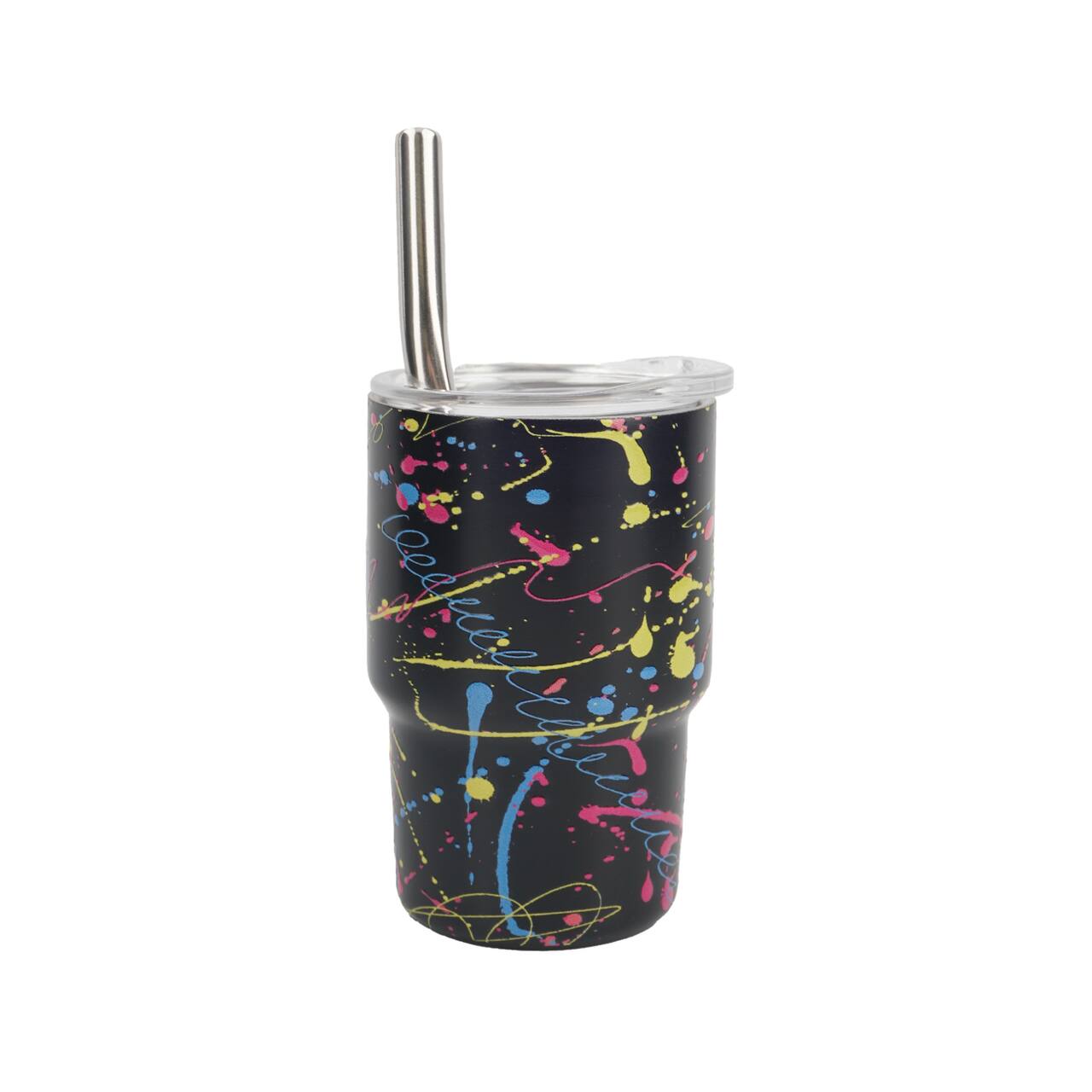 3oz. Mini Black Splatter Stainless Steel Insulated Tumbler by Ashland®